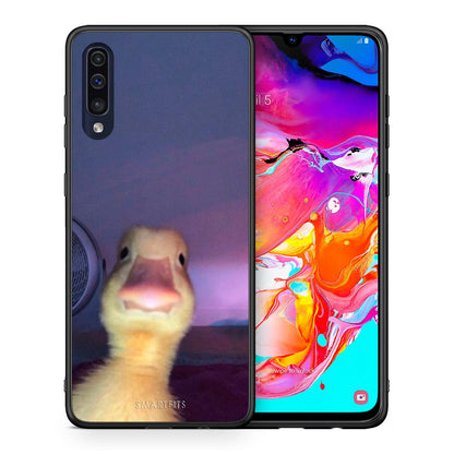 Θήκη Samsung A70 Meme Duck από τη Smartfits με σχέδιο στο πίσω μέρος και μαύρο περίβλημα | Samsung A70 Meme Duck case with colorful back and black bezels
