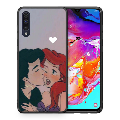Θήκη Αγίου Βαλεντίνου Samsung A70 Mermaid Love από τη Smartfits με σχέδιο στο πίσω μέρος και μαύρο περίβλημα | Samsung A70 Mermaid Love case with colorful back and black bezels