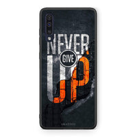 Thumbnail for Samsung A70 Never Give Up Θήκη Αγίου Βαλεντίνου από τη Smartfits με σχέδιο στο πίσω μέρος και μαύρο περίβλημα | Smartphone case with colorful back and black bezels by Smartfits