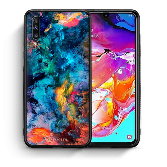 Θήκη Samsung A70 Crayola Paint από τη Smartfits με σχέδιο στο πίσω μέρος και μαύρο περίβλημα | Samsung A70 Crayola Paint case with colorful back and black bezels