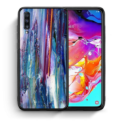 Θήκη Samsung A70 Winter Paint από τη Smartfits με σχέδιο στο πίσω μέρος και μαύρο περίβλημα | Samsung A70 Winter Paint case with colorful back and black bezels