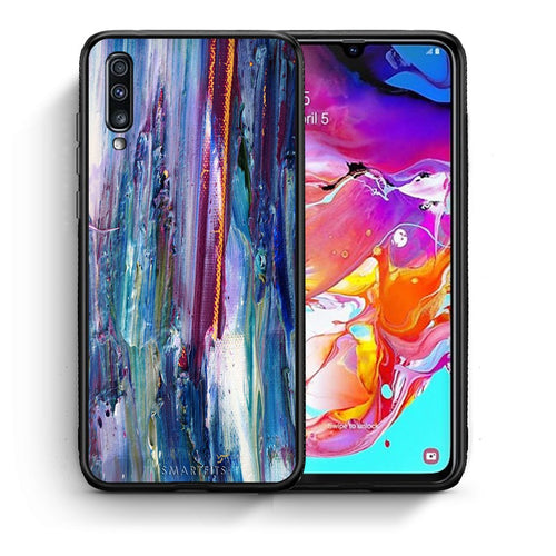 Θήκη Samsung A70 Winter Paint από τη Smartfits με σχέδιο στο πίσω μέρος και μαύρο περίβλημα | Samsung A70 Winter Paint case with colorful back and black bezels
