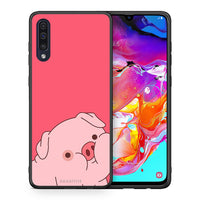 Thumbnail for Θήκη Αγίου Βαλεντίνου Samsung A70 Pig Love 1 από τη Smartfits με σχέδιο στο πίσω μέρος και μαύρο περίβλημα | Samsung A70 Pig Love 1 case with colorful back and black bezels