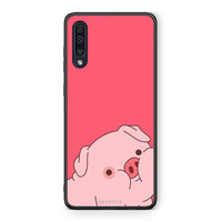 Thumbnail for Samsung A70 Pig Love 1 Θήκη Αγίου Βαλεντίνου από τη Smartfits με σχέδιο στο πίσω μέρος και μαύρο περίβλημα | Smartphone case with colorful back and black bezels by Smartfits