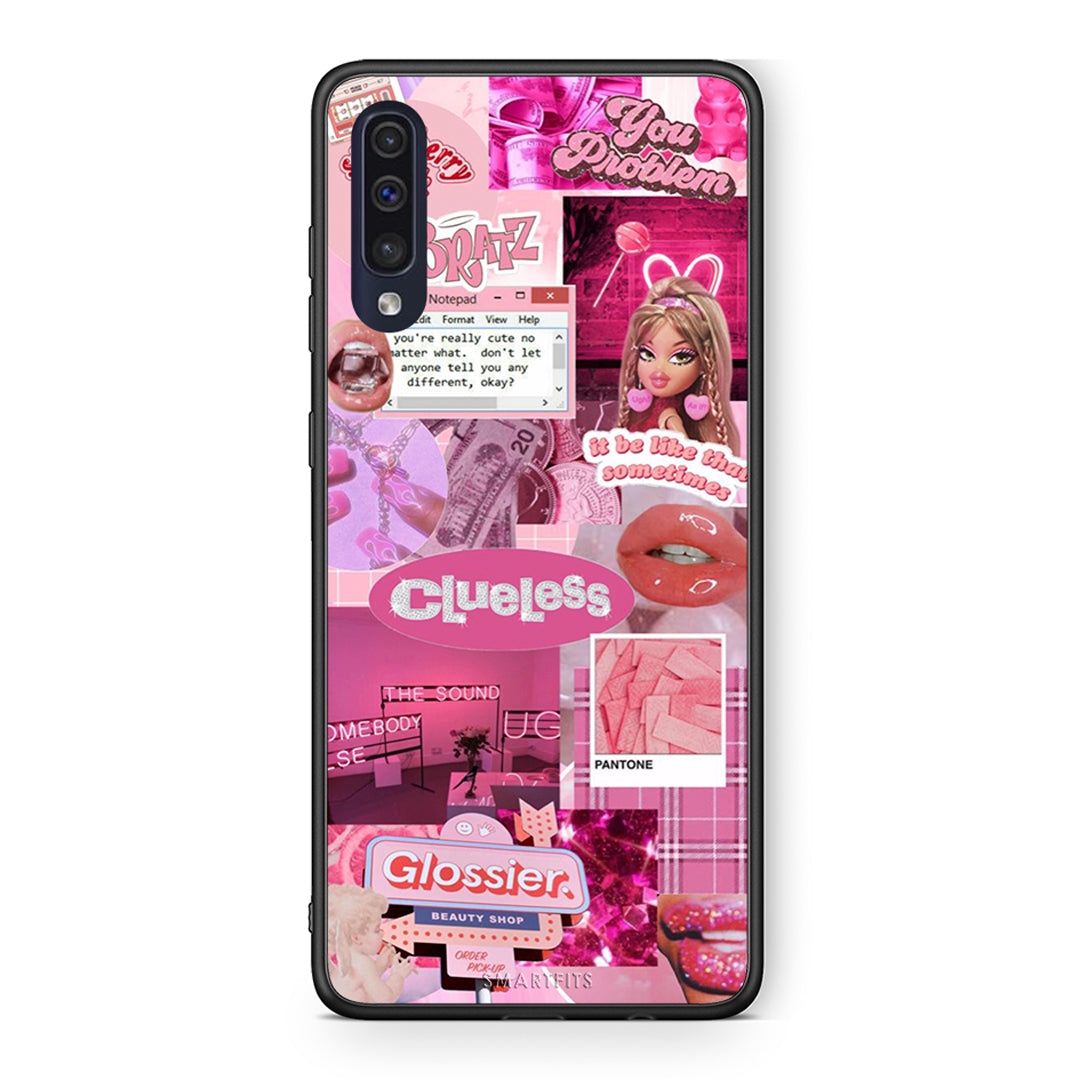 Samsung A70 Pink Love Θήκη Αγίου Βαλεντίνου από τη Smartfits με σχέδιο στο πίσω μέρος και μαύρο περίβλημα | Smartphone case with colorful back and black bezels by Smartfits