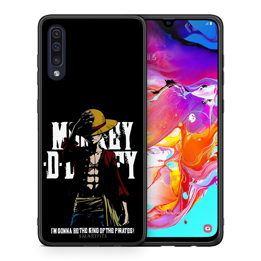 Θήκη Samsung A70 Pirate King από τη Smartfits με σχέδιο στο πίσω μέρος και μαύρο περίβλημα | Samsung A70 Pirate King case with colorful back and black bezels