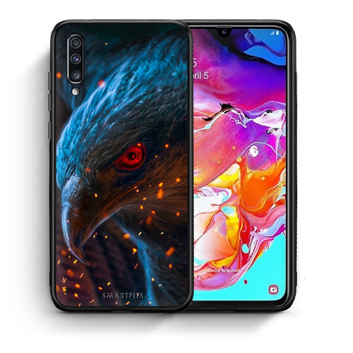 Θήκη Samsung A70 Eagle PopArt από τη Smartfits με σχέδιο στο πίσω μέρος και μαύρο περίβλημα | Samsung A70 Eagle PopArt case with colorful back and black bezels
