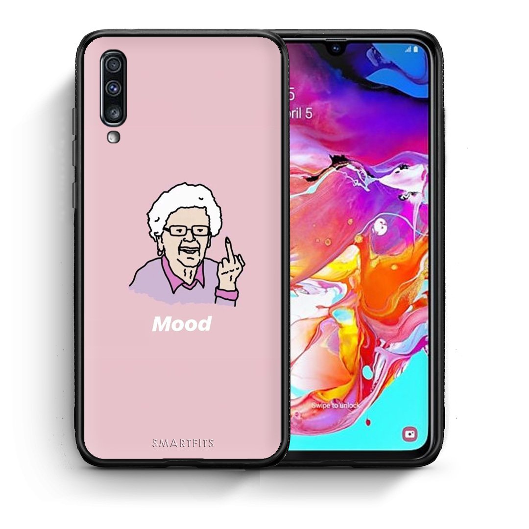 Θήκη Samsung A70 Mood PopArt από τη Smartfits με σχέδιο στο πίσω μέρος και μαύρο περίβλημα | Samsung A70 Mood PopArt case with colorful back and black bezels