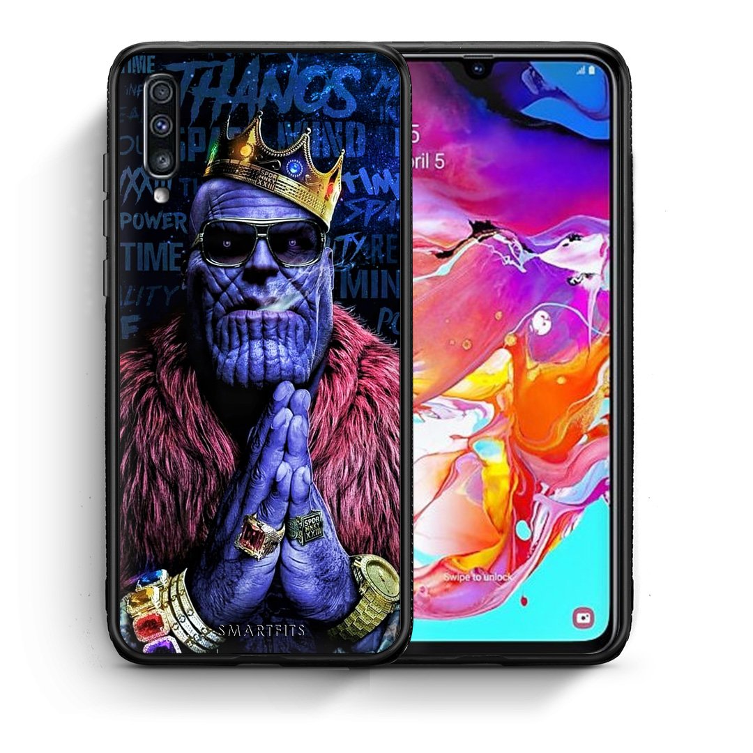 Θήκη Samsung A70 Thanos PopArt από τη Smartfits με σχέδιο στο πίσω μέρος και μαύρο περίβλημα | Samsung A70 Thanos PopArt case with colorful back and black bezels