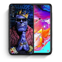 Thumbnail for Θήκη Samsung A70 Thanos PopArt από τη Smartfits με σχέδιο στο πίσω μέρος και μαύρο περίβλημα | Samsung A70 Thanos PopArt case with colorful back and black bezels