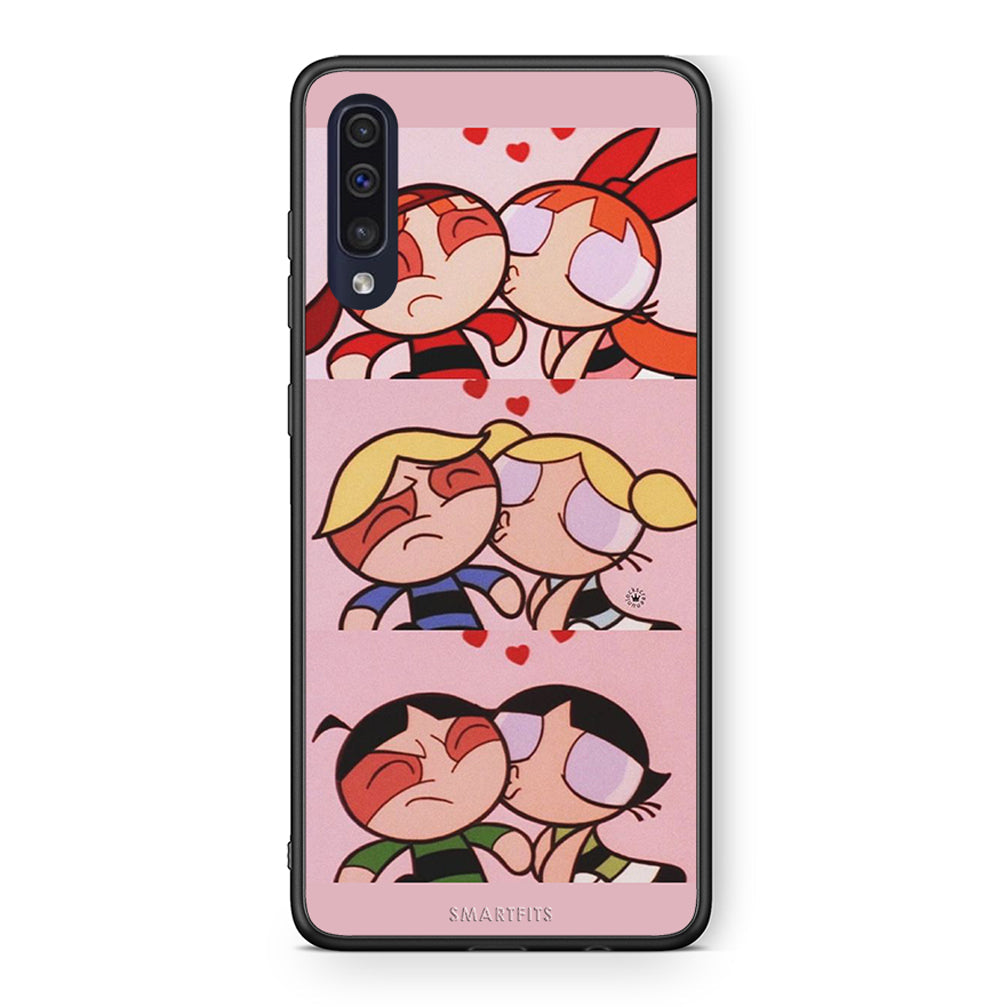 Samsung A70 Puff Love Θήκη Αγίου Βαλεντίνου από τη Smartfits με σχέδιο στο πίσω μέρος και μαύρο περίβλημα | Smartphone case with colorful back and black bezels by Smartfits
