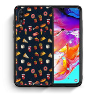 Thumbnail for Θήκη Samsung A70 Hungry Random από τη Smartfits με σχέδιο στο πίσω μέρος και μαύρο περίβλημα | Samsung A70 Hungry Random case with colorful back and black bezels