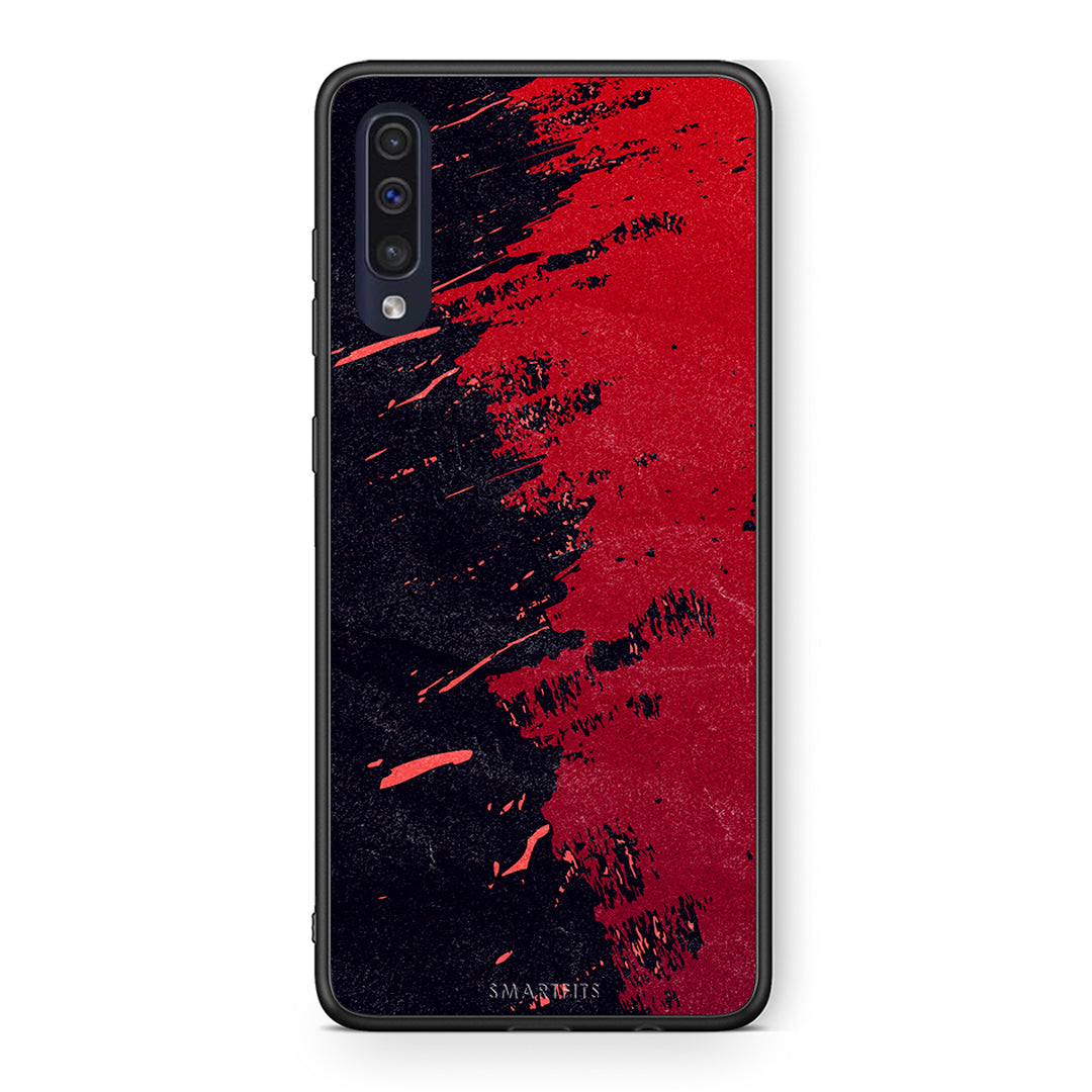Samsung A70 Red Paint Θήκη Αγίου Βαλεντίνου από τη Smartfits με σχέδιο στο πίσω μέρος και μαύρο περίβλημα | Smartphone case with colorful back and black bezels by Smartfits