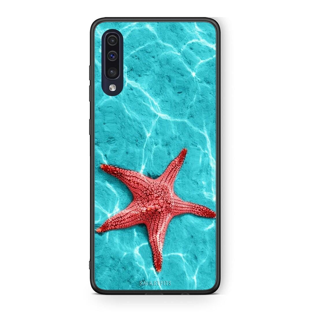 Samsung A70 Red Starfish Θήκη από τη Smartfits με σχέδιο στο πίσω μέρος και μαύρο περίβλημα | Smartphone case with colorful back and black bezels by Smartfits