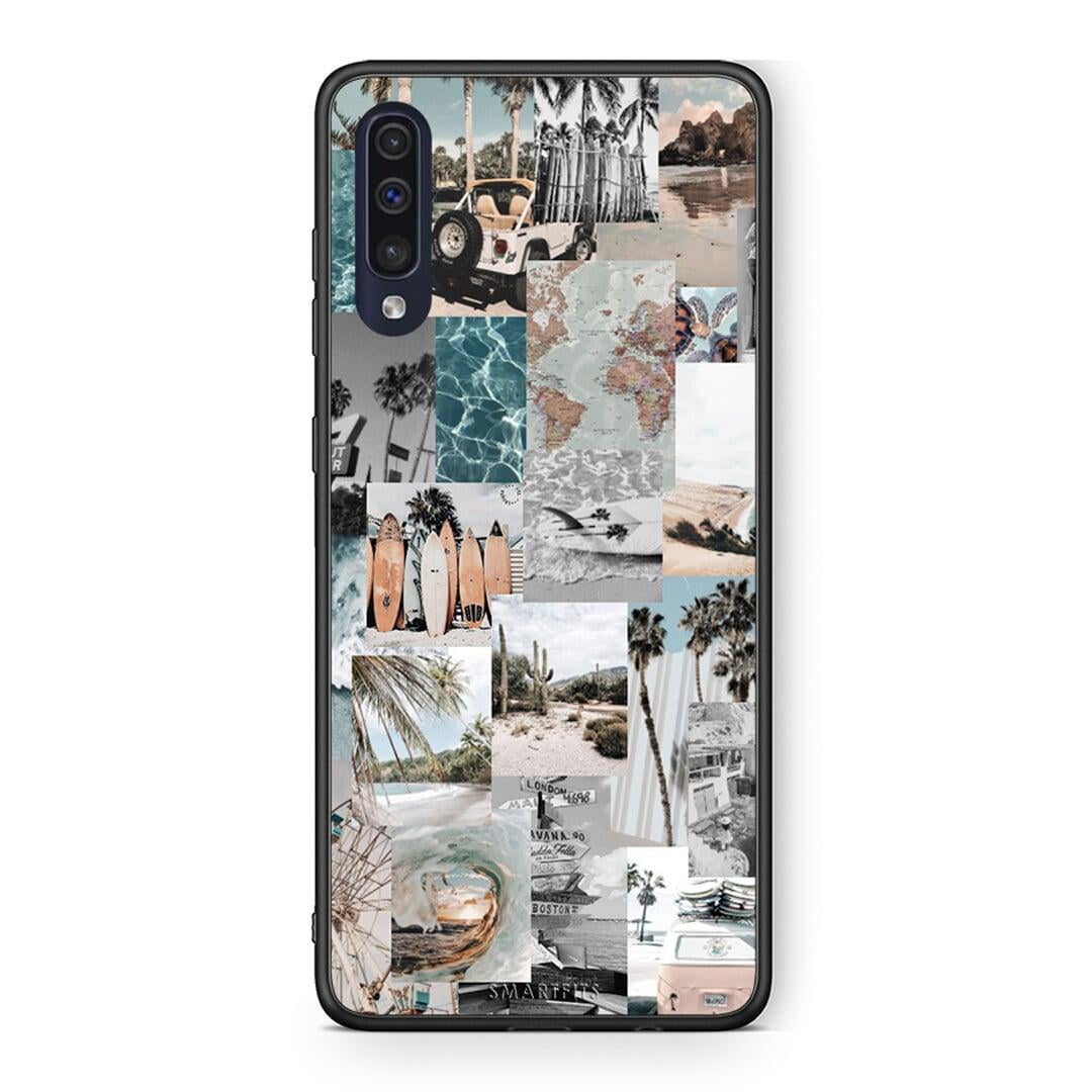 Samsung A70 Retro Beach Life Θήκη από τη Smartfits με σχέδιο στο πίσω μέρος και μαύρο περίβλημα | Smartphone case with colorful back and black bezels by Smartfits