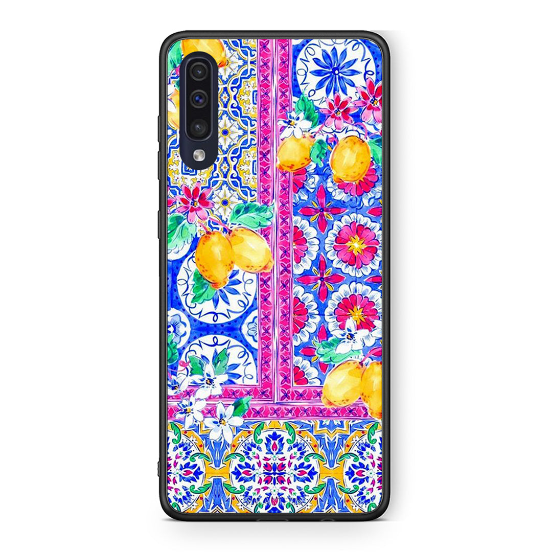 Samsung A70 Retro Spring θήκη από τη Smartfits με σχέδιο στο πίσω μέρος και μαύρο περίβλημα | Smartphone case with colorful back and black bezels by Smartfits