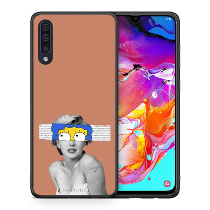 Θήκη Samsung A70 Sim Merilyn από τη Smartfits με σχέδιο στο πίσω μέρος και μαύρο περίβλημα | Samsung A70 Sim Merilyn case with colorful back and black bezels