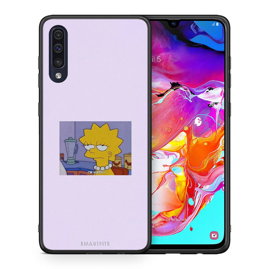 Θήκη Samsung A70 So Happy από τη Smartfits με σχέδιο στο πίσω μέρος και μαύρο περίβλημα | Samsung A70 So Happy case with colorful back and black bezels