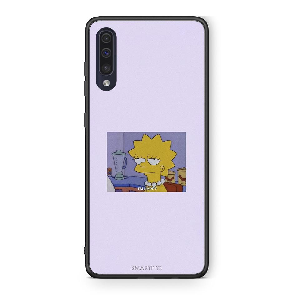 Samsung A70 So Happy θήκη από τη Smartfits με σχέδιο στο πίσω μέρος και μαύρο περίβλημα | Smartphone case with colorful back and black bezels by Smartfits