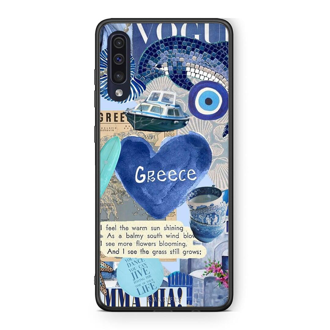 Samsung A70 Summer In Greece Θήκη από τη Smartfits με σχέδιο στο πίσω μέρος και μαύρο περίβλημα | Smartphone case with colorful back and black bezels by Smartfits