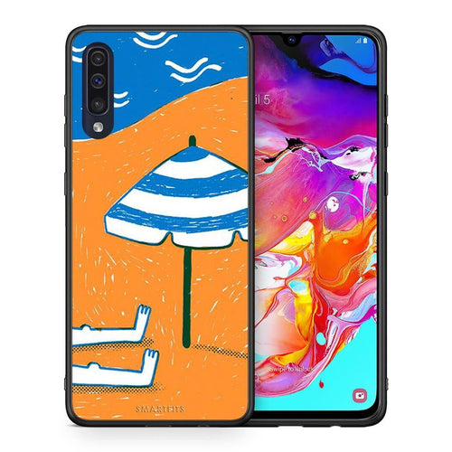 Θήκη Samsung A70 Summering από τη Smartfits με σχέδιο στο πίσω μέρος και μαύρο περίβλημα | Samsung A70 Summering case with colorful back and black bezels