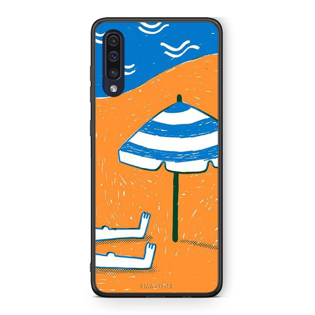 Samsung A70 Summering Θήκη από τη Smartfits με σχέδιο στο πίσω μέρος και μαύρο περίβλημα | Smartphone case with colorful back and black bezels by Smartfits