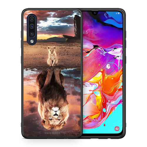 Θήκη Αγίου Βαλεντίνου Samsung A70 Sunset Dreams από τη Smartfits με σχέδιο στο πίσω μέρος και μαύρο περίβλημα | Samsung A70 Sunset Dreams case with colorful back and black bezels
