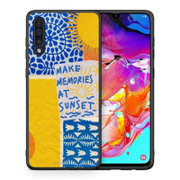 Thumbnail for Θήκη Samsung A70 Sunset Memories από τη Smartfits με σχέδιο στο πίσω μέρος και μαύρο περίβλημα | Samsung A70 Sunset Memories case with colorful back and black bezels