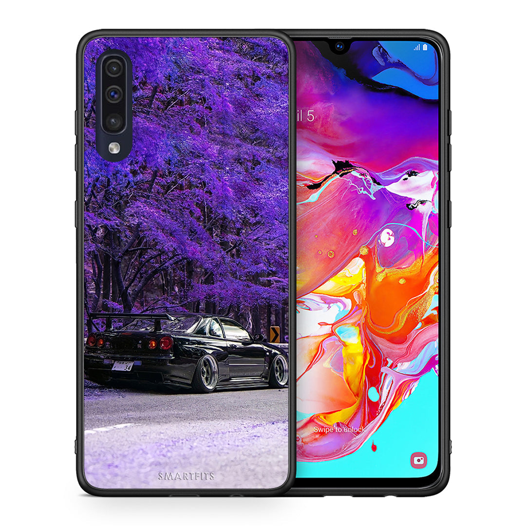 Θήκη Αγίου Βαλεντίνου Samsung A70 Super Car από τη Smartfits με σχέδιο στο πίσω μέρος και μαύρο περίβλημα | Samsung A70 Super Car case with colorful back and black bezels