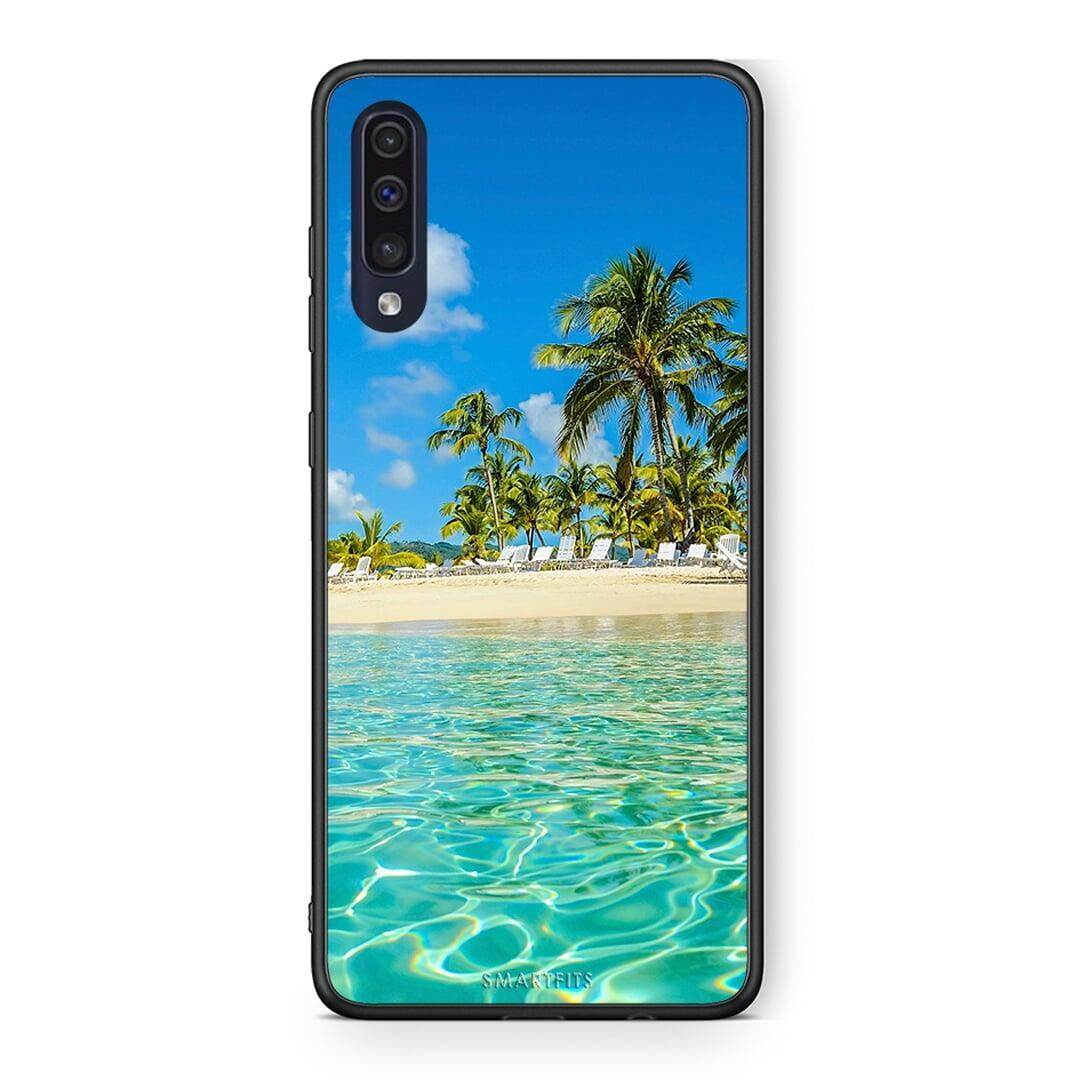 Samsung A70 Tropical Vibes Θήκη από τη Smartfits με σχέδιο στο πίσω μέρος και μαύρο περίβλημα | Smartphone case with colorful back and black bezels by Smartfits