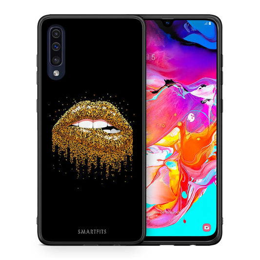 Θήκη Samsung A70 Golden Valentine από τη Smartfits με σχέδιο στο πίσω μέρος και μαύρο περίβλημα | Samsung A70 Golden Valentine case with colorful back and black bezels
