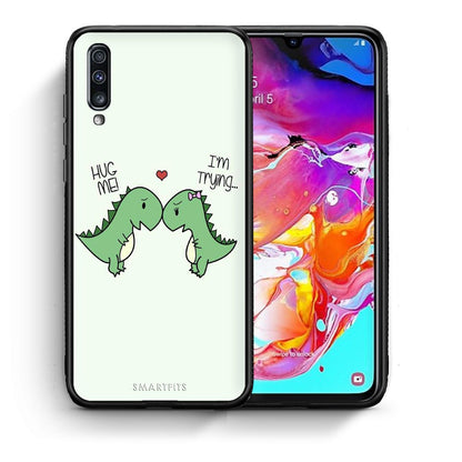 Θήκη Samsung A70 Rex Valentine από τη Smartfits με σχέδιο στο πίσω μέρος και μαύρο περίβλημα | Samsung A70 Rex Valentine case with colorful back and black bezels