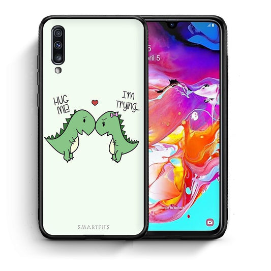 Θήκη Samsung A70 Rex Valentine από τη Smartfits με σχέδιο στο πίσω μέρος και μαύρο περίβλημα | Samsung A70 Rex Valentine case with colorful back and black bezels