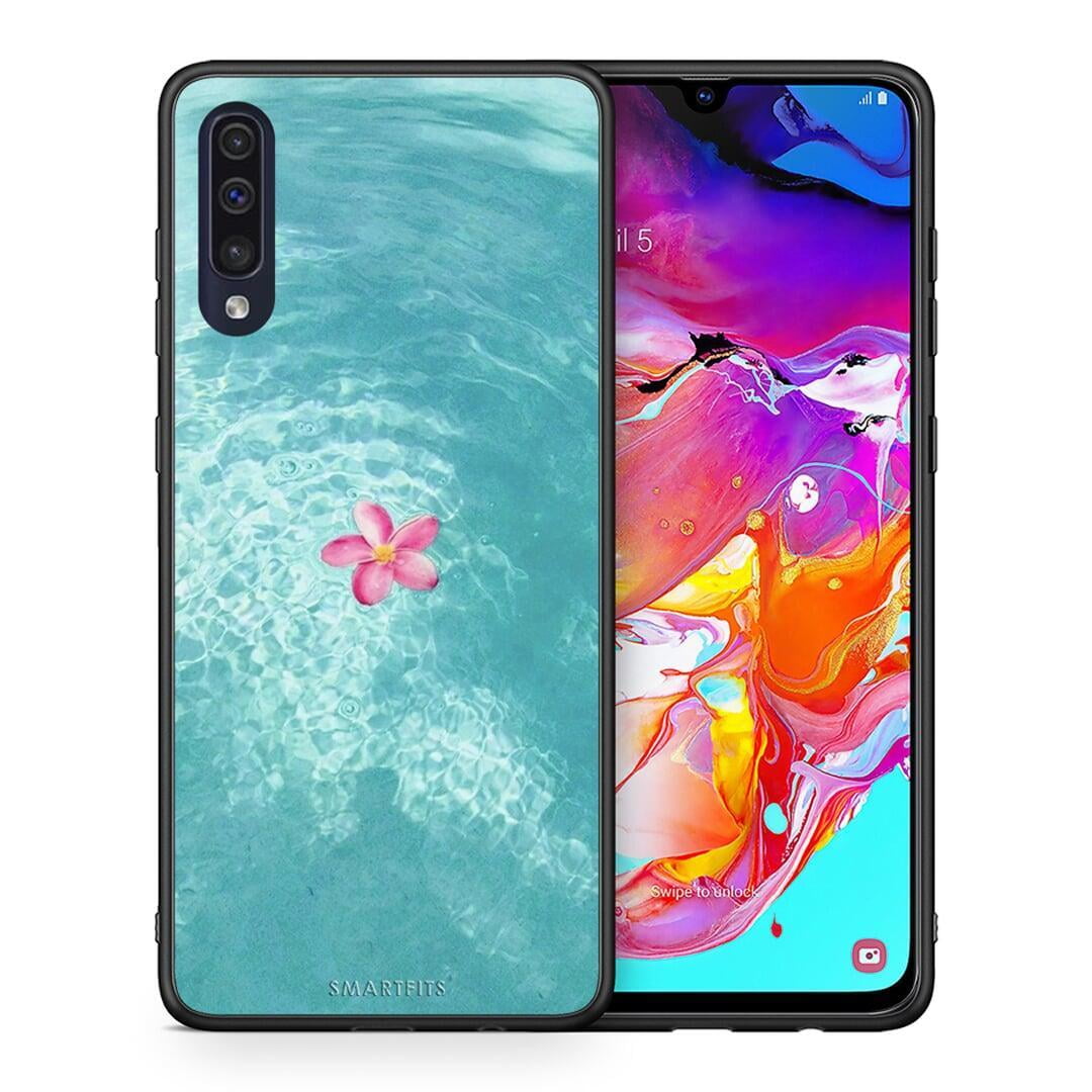 Θήκη Samsung A70 Water Flower από τη Smartfits με σχέδιο στο πίσω μέρος και μαύρο περίβλημα | Samsung A70 Water Flower case with colorful back and black bezels