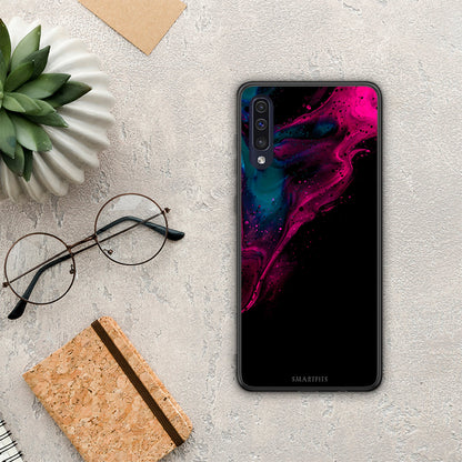 Watercolor Pink Black - Samsung Galaxy A70 θήκη