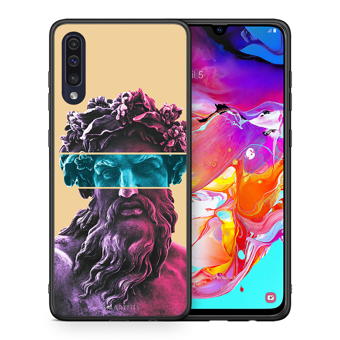 Θήκη Αγίου Βαλεντίνου Samsung A70 Zeus Art από τη Smartfits με σχέδιο στο πίσω μέρος και μαύρο περίβλημα | Samsung A70 Zeus Art case with colorful back and black bezels