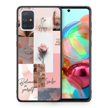 Θήκη Samsung A71 Aesthetic Collage από τη Smartfits με σχέδιο στο πίσω μέρος και μαύρο περίβλημα | Samsung A71 Aesthetic Collage case with colorful back and black bezels