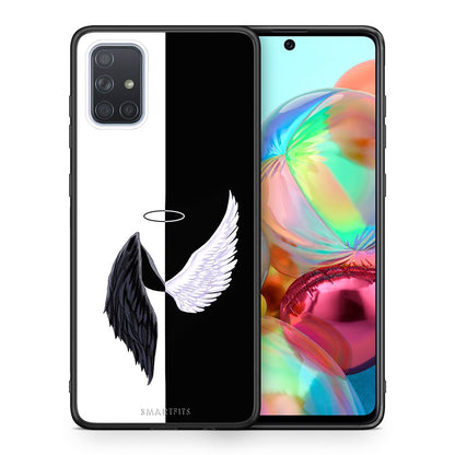 Θήκη Samsung A71 Angels Demons από τη Smartfits με σχέδιο στο πίσω μέρος και μαύρο περίβλημα | Samsung A71 Angels Demons case with colorful back and black bezels