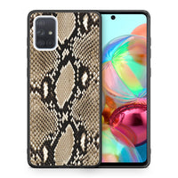 Thumbnail for Θήκη Samsung A71 Fashion Snake Animal από τη Smartfits με σχέδιο στο πίσω μέρος και μαύρο περίβλημα | Samsung A71 Fashion Snake Animal case with colorful back and black bezels