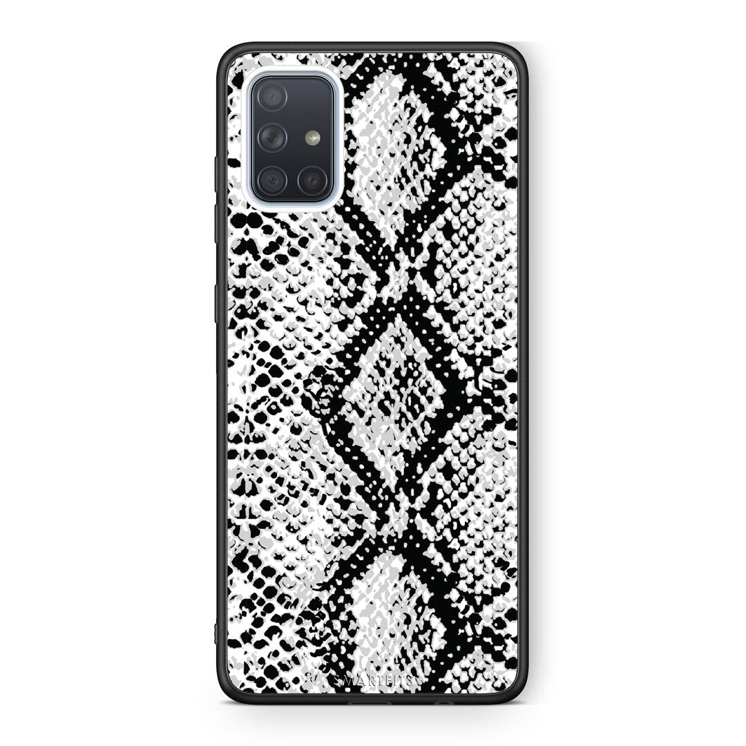 24 - Samsung A51 White Snake Animal case, cover, bumper
