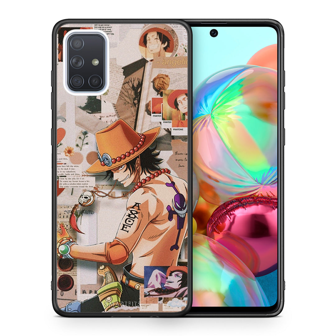 Θήκη Samsung A71 Anime Collage από τη Smartfits με σχέδιο στο πίσω μέρος και μαύρο περίβλημα | Samsung A71 Anime Collage case with colorful back and black bezels
