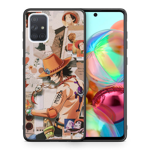 Θήκη Samsung A71 Anime Collage από τη Smartfits με σχέδιο στο πίσω μέρος και μαύρο περίβλημα | Samsung A71 Anime Collage case with colorful back and black bezels