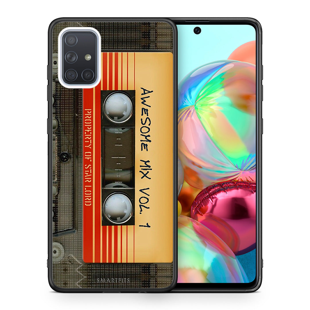 Θήκη Samsung A71 Awesome Mix από τη Smartfits με σχέδιο στο πίσω μέρος και μαύρο περίβλημα | Samsung A71 Awesome Mix case with colorful back and black bezels