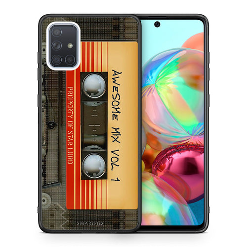 Θήκη Samsung A71 Awesome Mix από τη Smartfits με σχέδιο στο πίσω μέρος και μαύρο περίβλημα | Samsung A71 Awesome Mix case with colorful back and black bezels