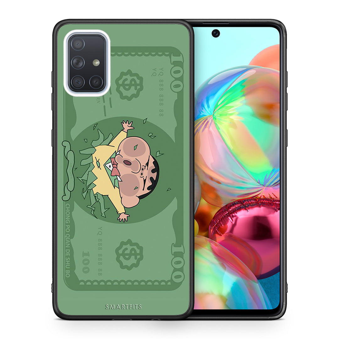 Θήκη Αγίου Βαλεντίνου Samsung A71 Big Money από τη Smartfits με σχέδιο στο πίσω μέρος και μαύρο περίβλημα | Samsung A71 Big Money case with colorful back and black bezels