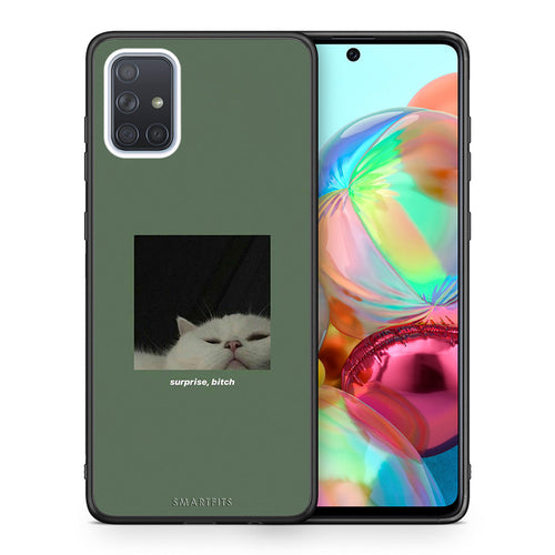 Θήκη Samsung A71 Bitch Surprise από τη Smartfits με σχέδιο στο πίσω μέρος και μαύρο περίβλημα | Samsung A71 Bitch Surprise case with colorful back and black bezels