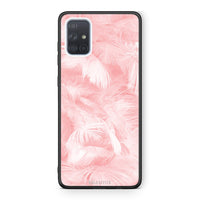 Thumbnail for 33 - Samsung A51 Pink Feather Boho case, cover, bumper