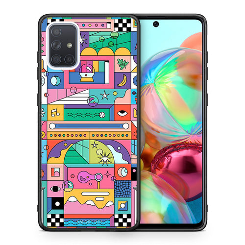 Θήκη Samsung A71 Bubbles Soap από τη Smartfits με σχέδιο στο πίσω μέρος και μαύρο περίβλημα | Samsung A71 Bubbles Soap case with colorful back and black bezels