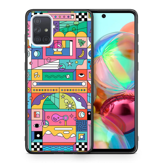 Θήκη Samsung A71 Bubbles Soap από τη Smartfits με σχέδιο στο πίσω μέρος και μαύρο περίβλημα | Samsung A71 Bubbles Soap case with colorful back and black bezels