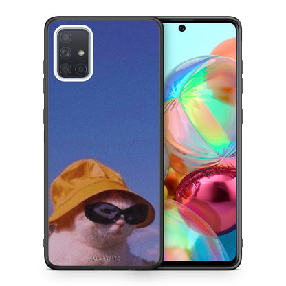 Θήκη Samsung A71 Cat Diva από τη Smartfits με σχέδιο στο πίσω μέρος και μαύρο περίβλημα | Samsung A71 Cat Diva case with colorful back and black bezels